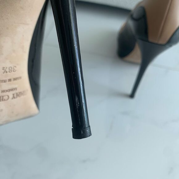 Jimmy Choo Nude/Black Sepia Platform Pumps - Picture 12 of 13